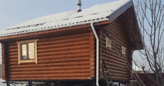 Баня из оцилиндрованного бревна под ключ в Бердске - от 132587 рублей